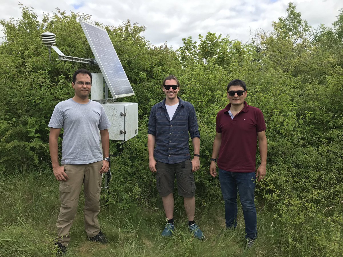 rosolemh2o's tweet photo. A nice day out and busy with some site maintenance and data collection at our @Sheepdrove cosmic-ray soil moisture stations with @mricoramirez @WISECDT PhD student Daniel Power and University of São Paulo visiting postdoc Lucas Pontes. @BristolUniWater @cabotinstitute https://t.co/APqSmNAehI