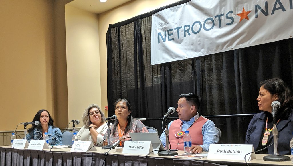 jaynieparrish's tweet image. The Role of The Movement in Native Political Power Building From An Indigenous Perspective
 @Netroots_Nation #nn19 
+ Organizing 
+ Fundraising
+ Media
+ Supporting Native Candidates 
+ Build a base &amp;amp; grow the number of Native people on campaigns &amp;amp; in politic spaces. #nativetruth