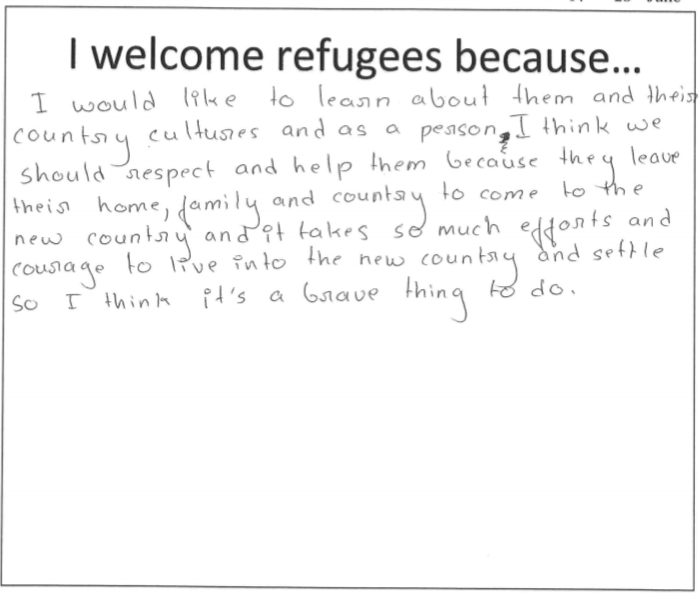 PMSchoolLib's tweet photo. REFUGEE WEEK COMPETITION: And here are our winning entries. Very difficult to choose as we had so many fantastic statements! Check out our display in the Library to see them all. 

#RefugeeWeek2019 @RefugeeWeek https://t.co/KsZ3VmfwF8