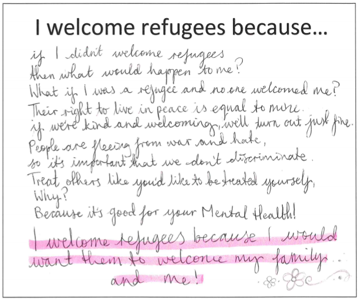 PMSchoolLib's tweet photo. REFUGEE WEEK COMPETITION: And here are our winning entries. Very difficult to choose as we had so many fantastic statements! Check out our display in the Library to see them all. 

#RefugeeWeek2019 @RefugeeWeek https://t.co/KsZ3VmfwF8