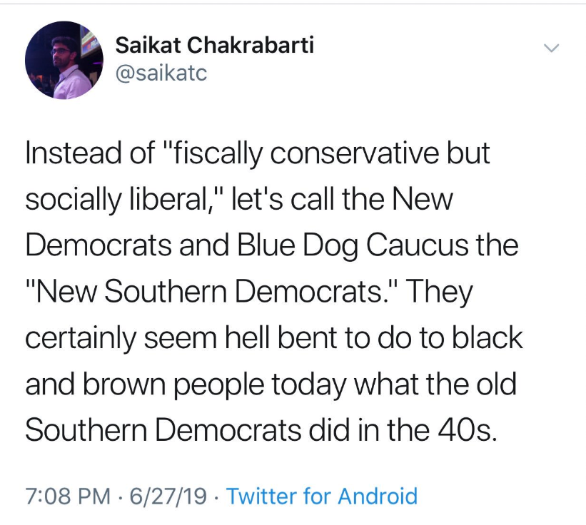 AOC Chief of Staff deletes tweet comparing Blue Dog Democrats to segregationists