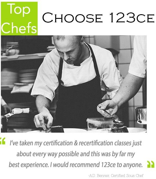 123ceCom's tweet photo. 123ce is pleased to share that offer ALL ACF approved courses at a 15% reduction cost. This includes mandatory ACF certification, re certification courses and continuing education hours. Helping chefs certify #Easyas123ce https://t.co/ptRxcmjjBd