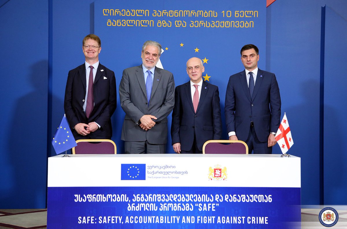Signing Ceremony of Financing Agreements between #Georgia an the #EU for the programmes EU for Security, Accountability and Fight against Crime in #Georgia and EU for Economic Governance and Fiscal Accountability #BatumiConferencEaP10 <a href="/DZalkaliani/">David Zalkaliani</a> <a href="/vato1978/">Vato1978</a> <a href="/StylianidesEU/">Χρήστος Στυλιανίδης - Christos Stylianides</a>