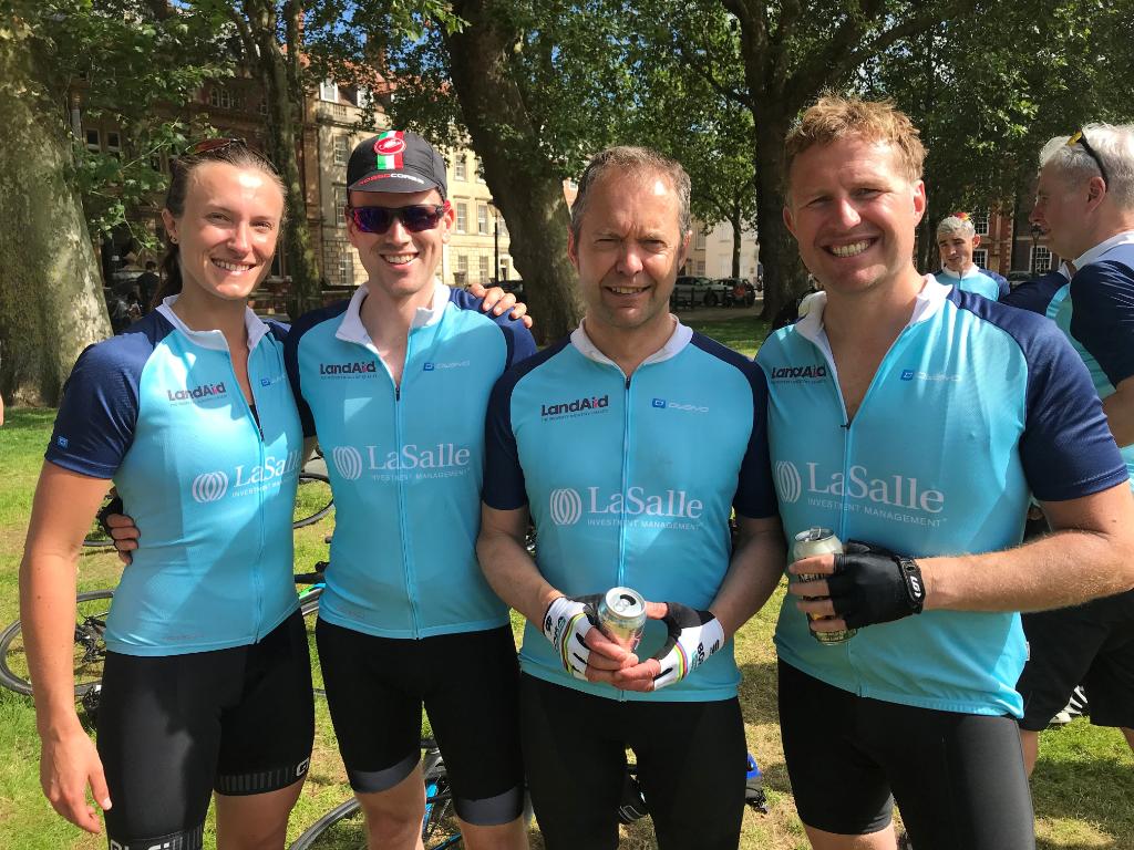 JLLWales's tweet photo. Well done team! Nicola Lovell, @ChampkenP, Stuart Munro and @JustinmilJLL from JLL's Cardiff office all successfully completed the Bike Ride from Reading to Bristol organised by LaSalle. https://t.co/C4P4NpflwC