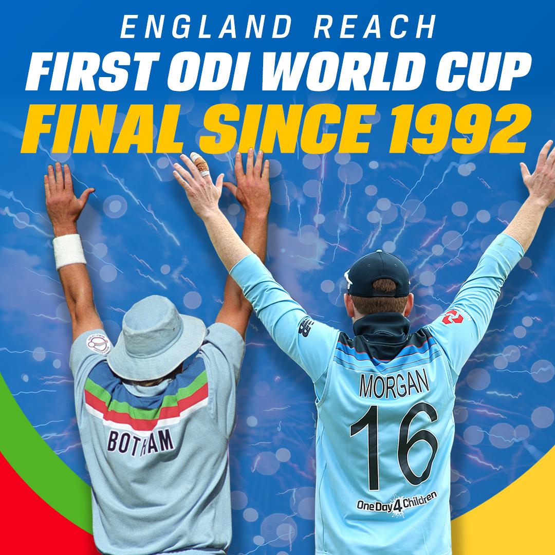 Coral's tweet photo. Australia dispatched and it's history for England! 🏴󠁧󠁢󠁥󠁮󠁧󠁿

One game away from glory. 🏆

#CWC19 #ENGvAUS https://t.co/FBJwH48EfQ