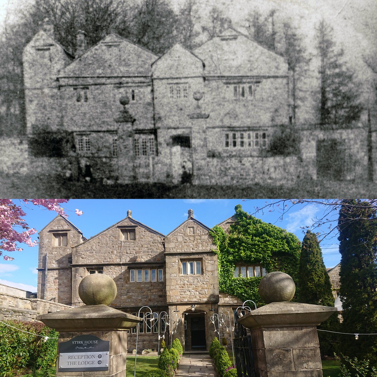 StirkHouse's tweet photo. π²π Stirk House, then & now! #stirkhouse #ribblevalley #history #oldphoto #beautiful #manorhouse #weddingvenue https://t.co/XgCrOqtBJy