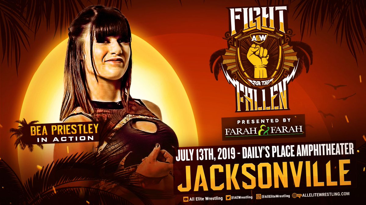. @BeaPriestley will make her #AEW in ring debut this Saturday in Jacksonville at #FightForTheFallen