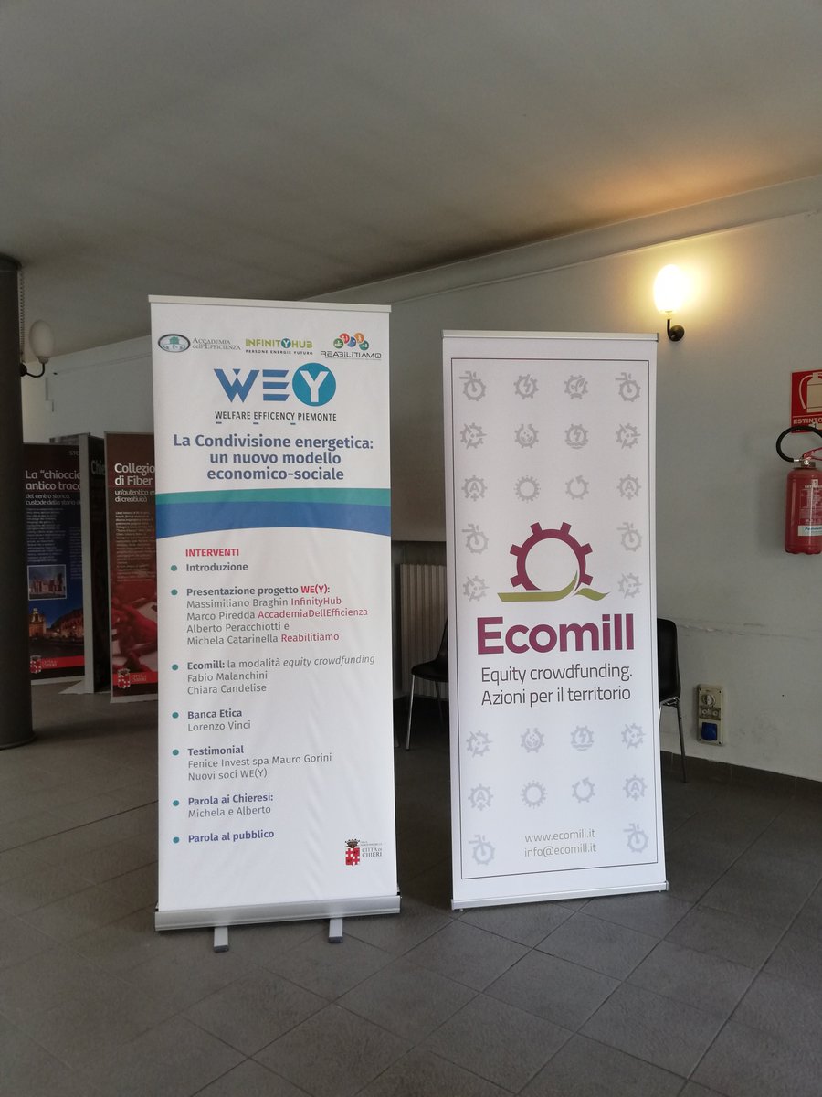 Ecomill_it's tweet photo. Tutto pronto a Chieri per l'evento di presentazione del progetto Welfare Efficiency Piemonte, la startup nata per riqualificare ed efficientare dal punto di vista energetico una vecchia fabbrica tessile creando un centro fisioterapico d'avanguardia
#efficienzaenergetica #Ecomill https://t.co/jLWqN2dgzA