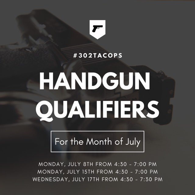 302TacOps's tweet photo. Sign up for our #Handgun Qualifiers for the Month of July! Only 2 more left for this month, so visit https://t.co/4ySnajEcWI to book the range today! 💥 #302tacops #delaware https://t.co/UQj0prlUcV