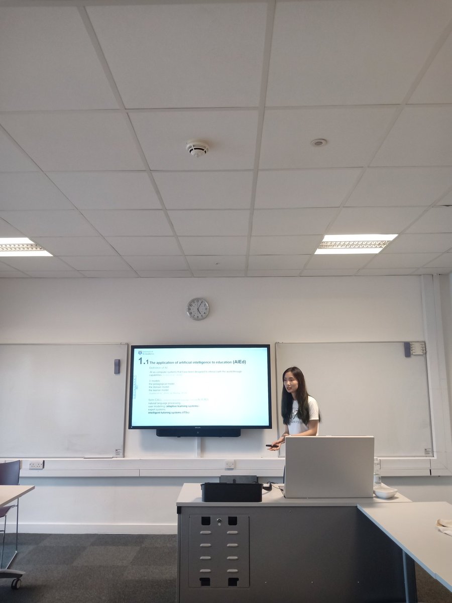 pg_2019's tweet photo. Last presenter today Yurou Song with her sharing on English Language Teaching with Artificial Intelligence https://t.co/QRkMahzEpc