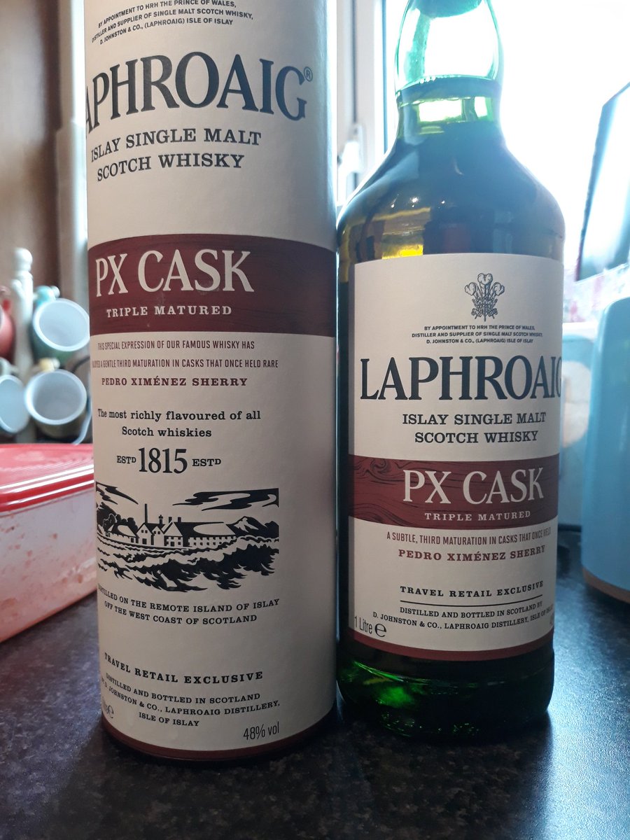craig1scotty's tweet photo. Starting to pick up a few heavier #drams  for the autumn/winter got this from @Laphroaig #PXCask 48%   #whisky #scotland #islay cheers #drammers #travelexclusive #sherry https://t.co/mPsw5YNsEL