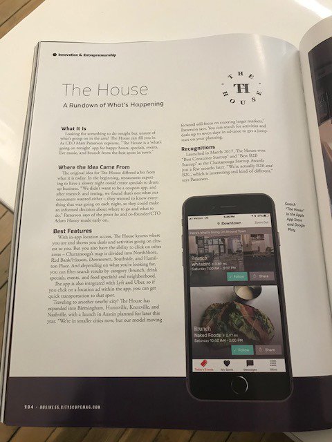 Pretty cool to be featured in <a href="/CityScopeMag/">CityScope Magazine</a> in their section about apps created in Chattanooga! Thanks to everyone for using The House &amp; helping us grow! 

cityscopebusiness.com/business/there…