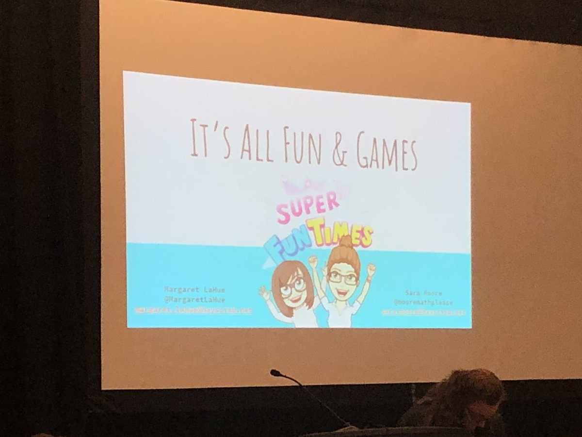 Kathy_Kober_EdD's tweet photo. So excited for โItโs all fun & gamesโ with @mooremathplease and @MargaretLaHue representing #HaysMath Going to be a great session with a full house! #CAMT19 https://t.co/beRo4rBMTA