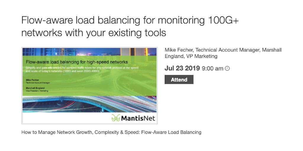 mantisnetworks's tweet image. Monitoring 100G+ speed networks &amp;amp; dealing with complex traffic? Our flow aware load balancing webinar (7/23, 11:00am ET) shows how you can better monitor complex traffic utilizing existing tools. Attend: hubs.ly/H0jL9Kt0