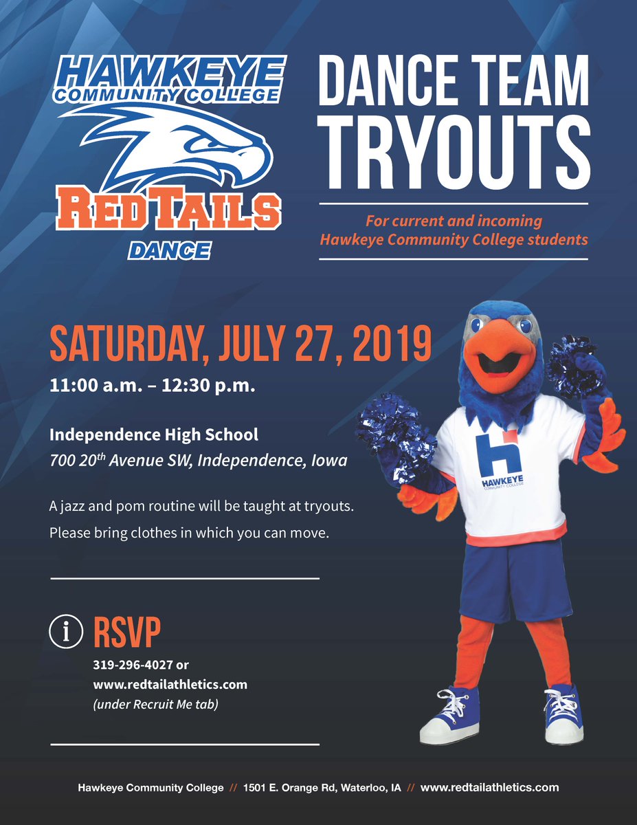 RedTail Dance Team (@redtaildance) on Twitter photo ๐ขCurrent/incoming <a href="/HawkeyeCollege/">Hawkeye Community College</a> students: We're holding open tryouts 7/27 @IndeeSchools! Sign up โก๏ธbit.ly/RedTailDance ๐๐บ ๐ขCurrent/incoming <a href="/HawkeyeCollege/">Hawkeye Community College</a> students: We're holding open tryouts 7/27 @IndeeSchools! Sign up โก๏ธbit.ly/RedTailDance ๐๐บ