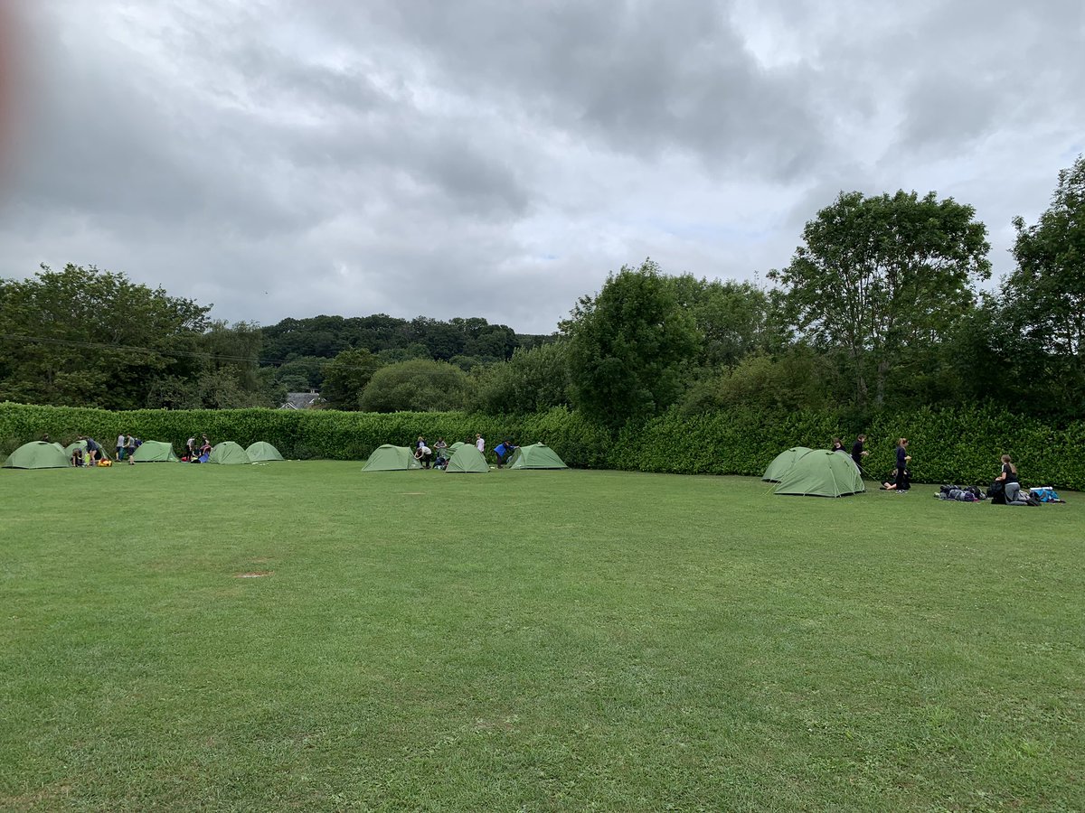 Canoeists all arrived safe and sound in Hay on Wye. Currently setting up camp. #offgrid #DofE