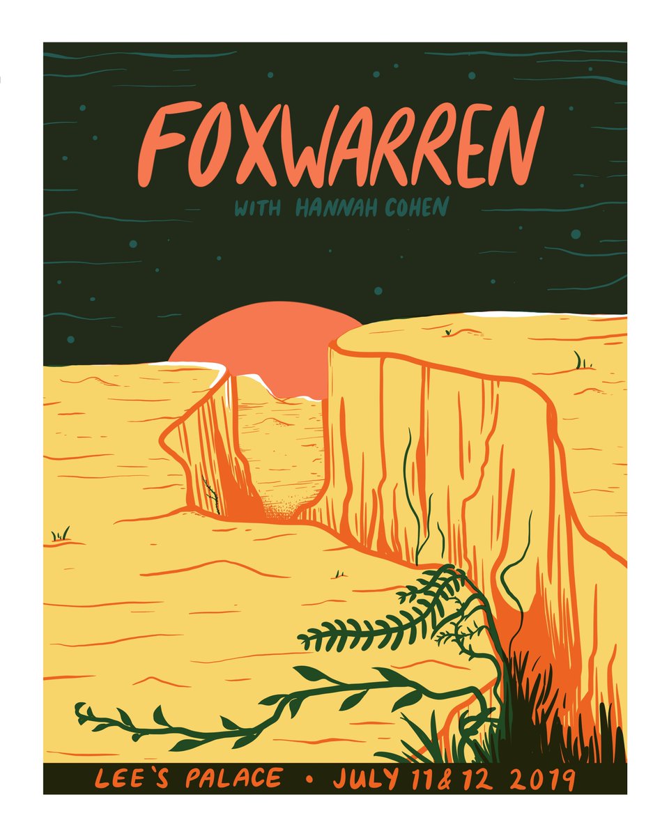 Foxwarren (@foxwarrenband) on Twitter photo Limited tickets remain for Lee's Palace tonight in Toronto w/ <a href="/MissHannahCohen/">Hannah Cohen</a>!
May run out before doors, so grab yours here: bit.ly/2JA7Pt9
We'll also have these beautiful new posters on sale tonight and tomorrow - designed by <a href="/jackieleeprints/">Jackie Lee Art</a> Limited tickets remain for Lee's Palace tonight in Toronto w/ <a href="/MissHannahCohen/">Hannah Cohen</a>!
May run out before doors, so grab yours here: bit.ly/2JA7Pt9
We'll also have these beautiful new posters on sale tonight and tomorrow - designed by <a href="/jackieleeprints/">Jackie Lee Art</a>