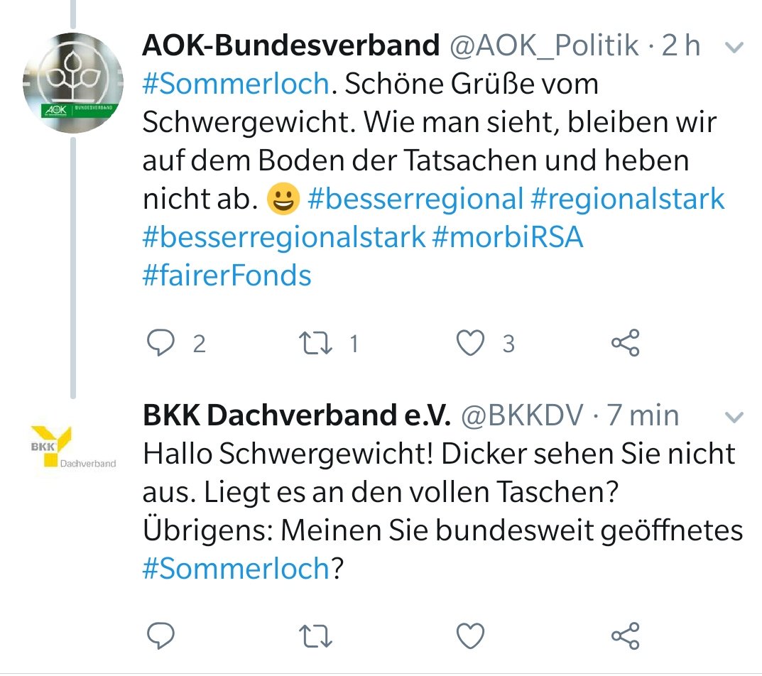 Ist es Liebe? #Sommerlochliebe
<a href="/AOK_Politik/">AOK-Bundesverband</a> <a href="/BKKDV/">BKK Dachverband e.V.</a> ;-)