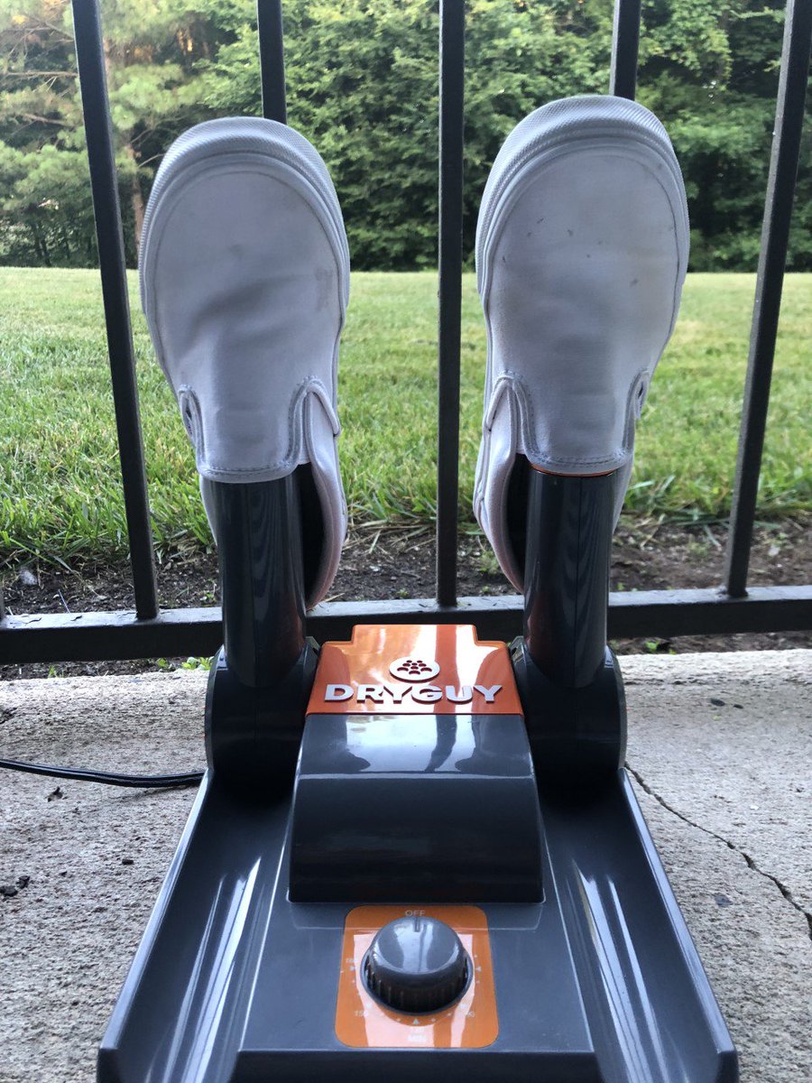 White shoes need a refresh? After washing your canvas shoes, throw them on your DryGuy and have them back on your feet in about an hour! #ThursdayThoughts #Vans