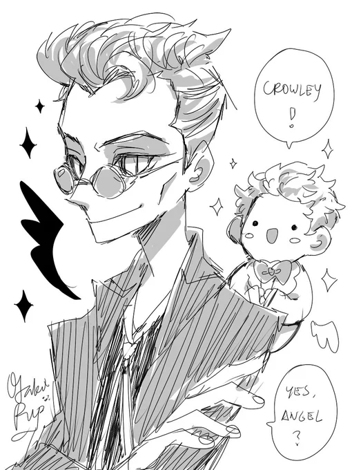 I havent drawn in my tablet for so long cause of cons!! QWQ well about a week but still. So guess who recently got into good omens! IM A CROWLEY STAN!!! #goodomens 