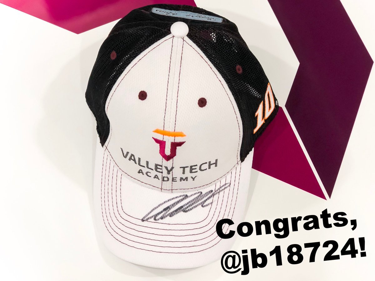 Aric_Almirola's tweet photo. Congrats, @jb18724! Youβve won the @ValleyTechAcad autographed hat. Thanks to everyone who participated. Much appreciated!
#VTAracing https://t.co/K5AhgZEL0y
