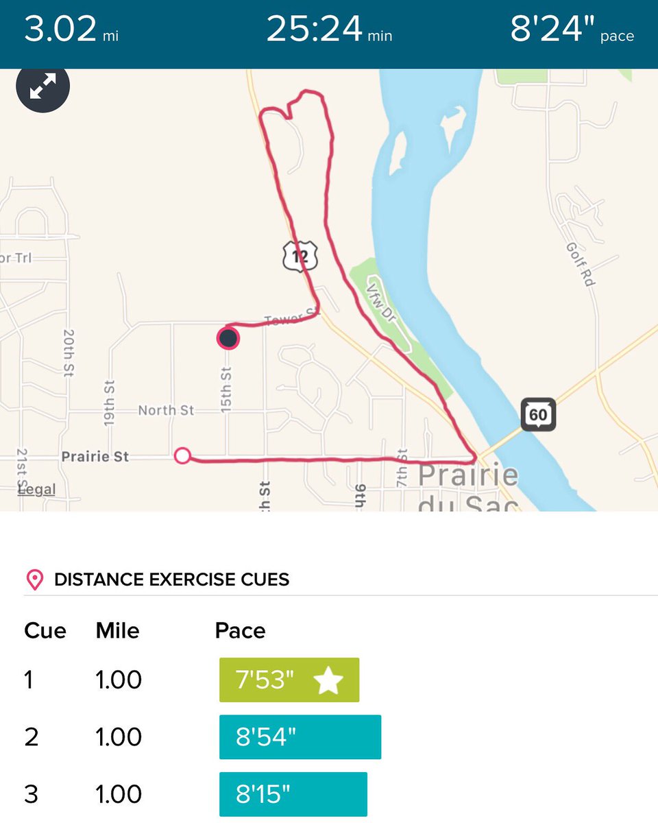 Even though I ended up waking up a hill in mile 2, I’m happy with this run after not running much lately. Feeling more confident for my trail run 10k this weekend! 💪
#TrainingThursday #Running #DevilsLake10k #DancesWithDirt #TrailRaces #TheMentalClutch 🏃🏽‍♀️