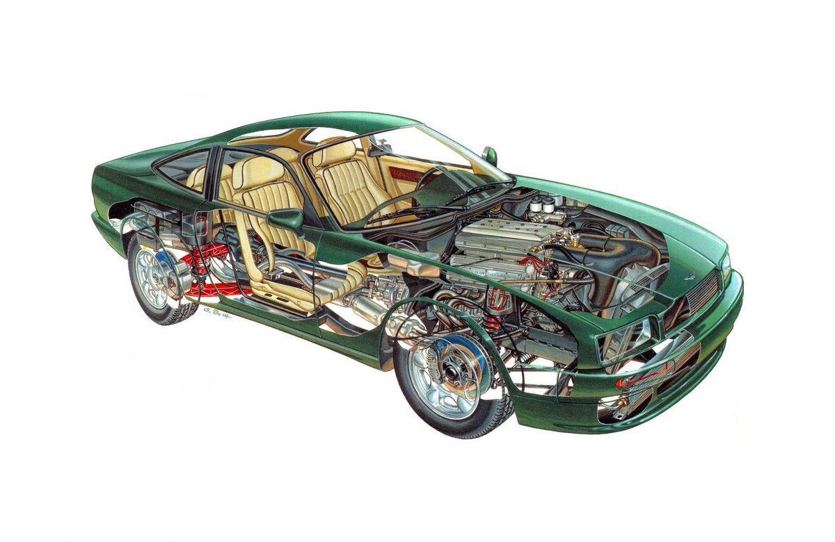 juanjoabsolut's tweet image. #AstonMartin V8 Virage #Esquemas #Cutaways