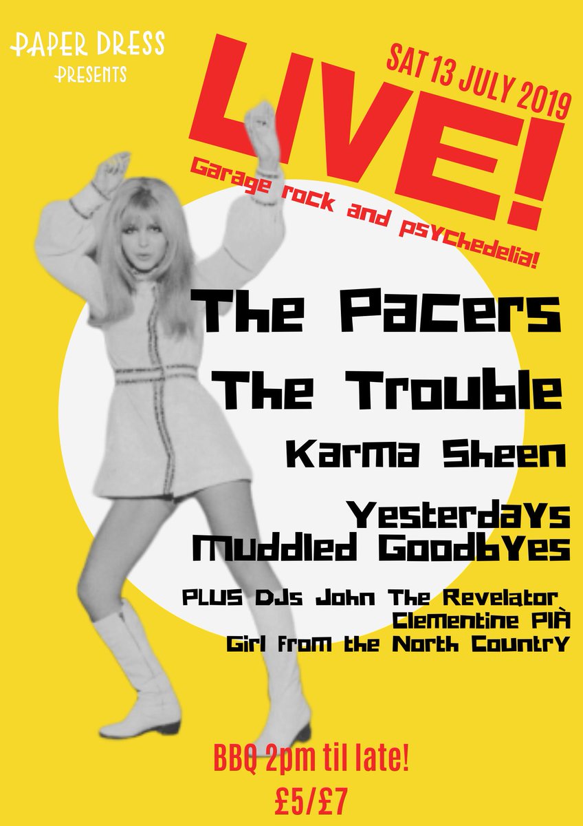 All-day party from 2pm this weekend with BBQ &amp; DJs al fresco and a Garage Rock &amp; Psych special featuring <a href="/thepacersband/">The Pacers</a>, The Trouble + more till 3am! Full details here: facebook.com/events/1048732…

<a href="/Helene_de_Joie/">Hélène de Joie</a>