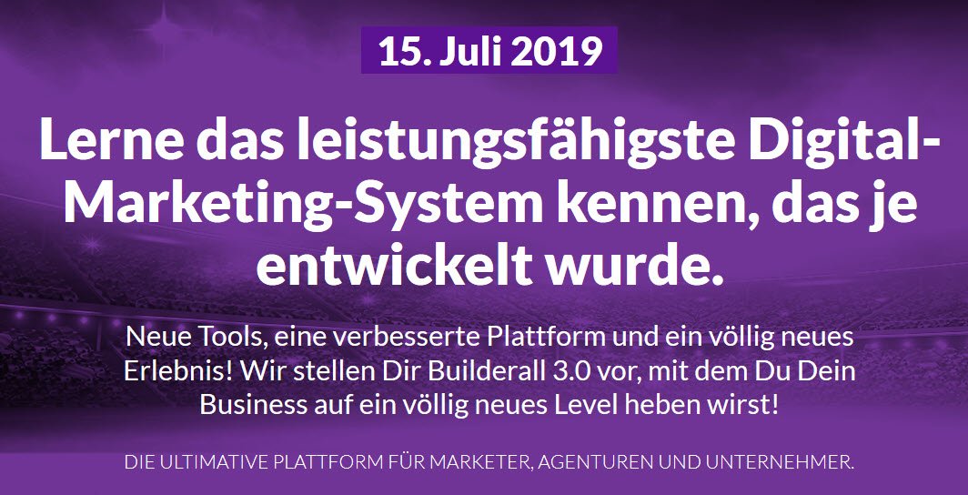 tu99.de/ba30launch Erfahre nächsten Montag, was das neue BuilderAll 3.0 alles kann und wie Du damit Dein Onlinegeschäft aufbauen kannst. Melde Dich hier an: tu99.de/ba30launch