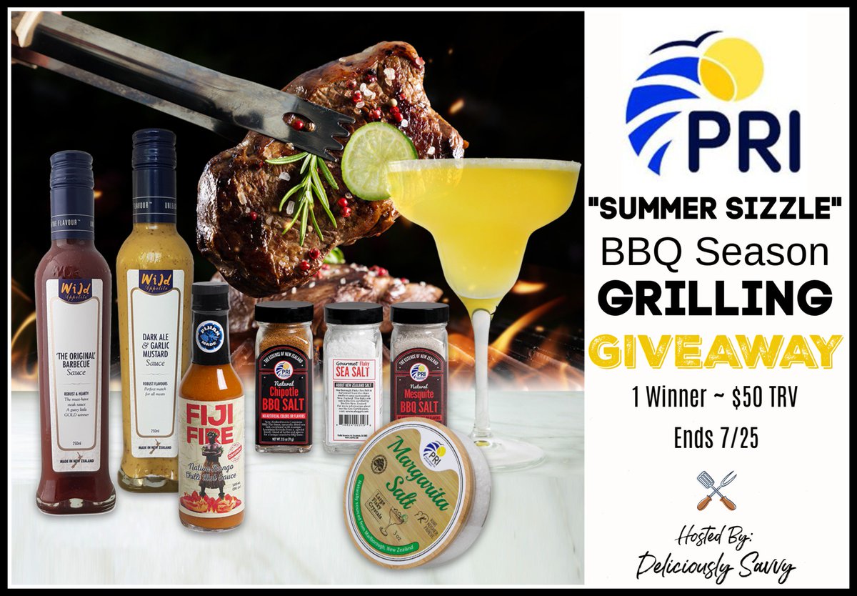 DeliciouslySavv's tweet photo. Enter To Win The PRI "Summer Sizzle" BBQ Season Grilling #Giveaway🥩🍖🍗! 1 Winner ~ $50 Worth of PRI Culinary Products Perfect To Get Your Grill On! Hurry---> Ends 7/25! #SummerSizzle #shoppri @Shoppri
*
*
Enter Today @DeliciouslySavv👉🏼https://t.co/Nivgl4NVk6 https://t.co/MMO5QAAmKB