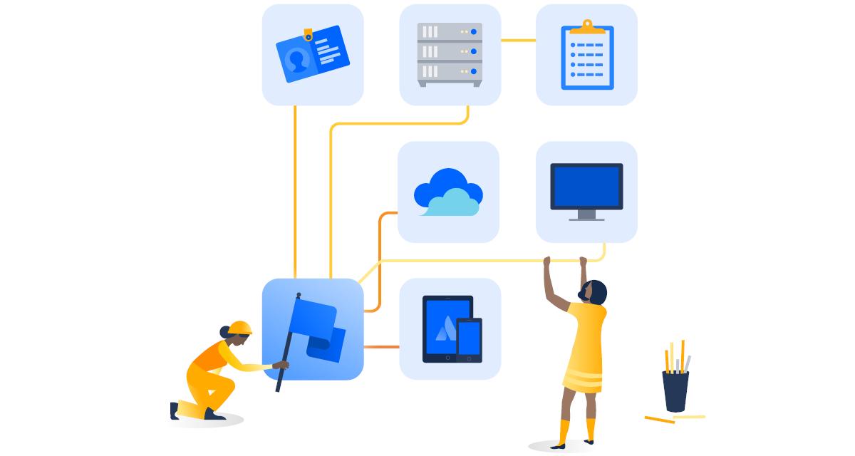 JiraServiceMgmt's tweet photo. We’re excited to announce 4 new asset management integrations for Jira Service Desk Cloud! Check out options for a variety of use cases from @RiadaAB @OfficeInventory @snipeitapp and @reftab https://t.co/9bPA3WIULH https://t.co/OiqKTcifPK