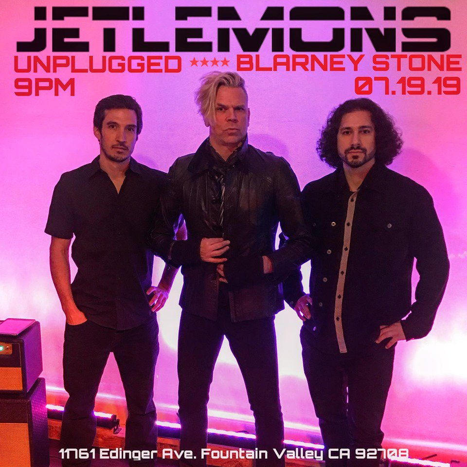 JETLEMONS's tweet photo. JETLEMONS to invade The OC Friday July 19th, coming to The Blarney Stone! As a rare Acoustic Trio, performing the Music of The Killers, RADIOHEAD, The Raconteurs, Weezer, REM, Foo Fighters, U2, David Bowie, Nirvana &amp; much more Sonic Goodness! The Show begins @ 9PM. https://t.co/G4wwZStCyv