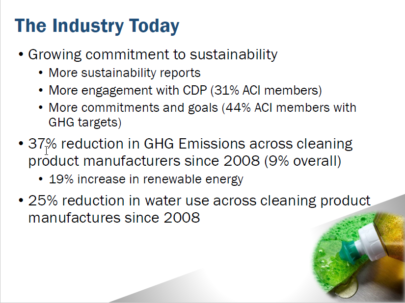 CleanInstitute's tweet photo. At Sustainable Cleaning Products Summit in NY, ACI's Melissa Grande @MrsMAGrande details #sustainability progress of ACI member companies. #SCPSNA19 https://t.co/qOFNr5GVHa