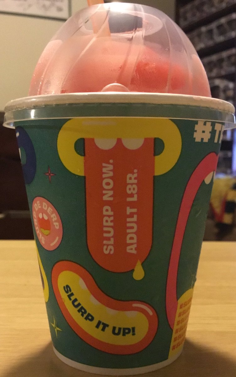 JJFTW79's tweet photo. This one is for Alexei! #7Eleven #FreeSlurpeeDay #alexeiday #cherryslurpee #NoCherryNoDeal #StrangerThings3 #Smirnoff #SugarAndIceItsAllTheSame https://t.co/7GKtKvgZKt
