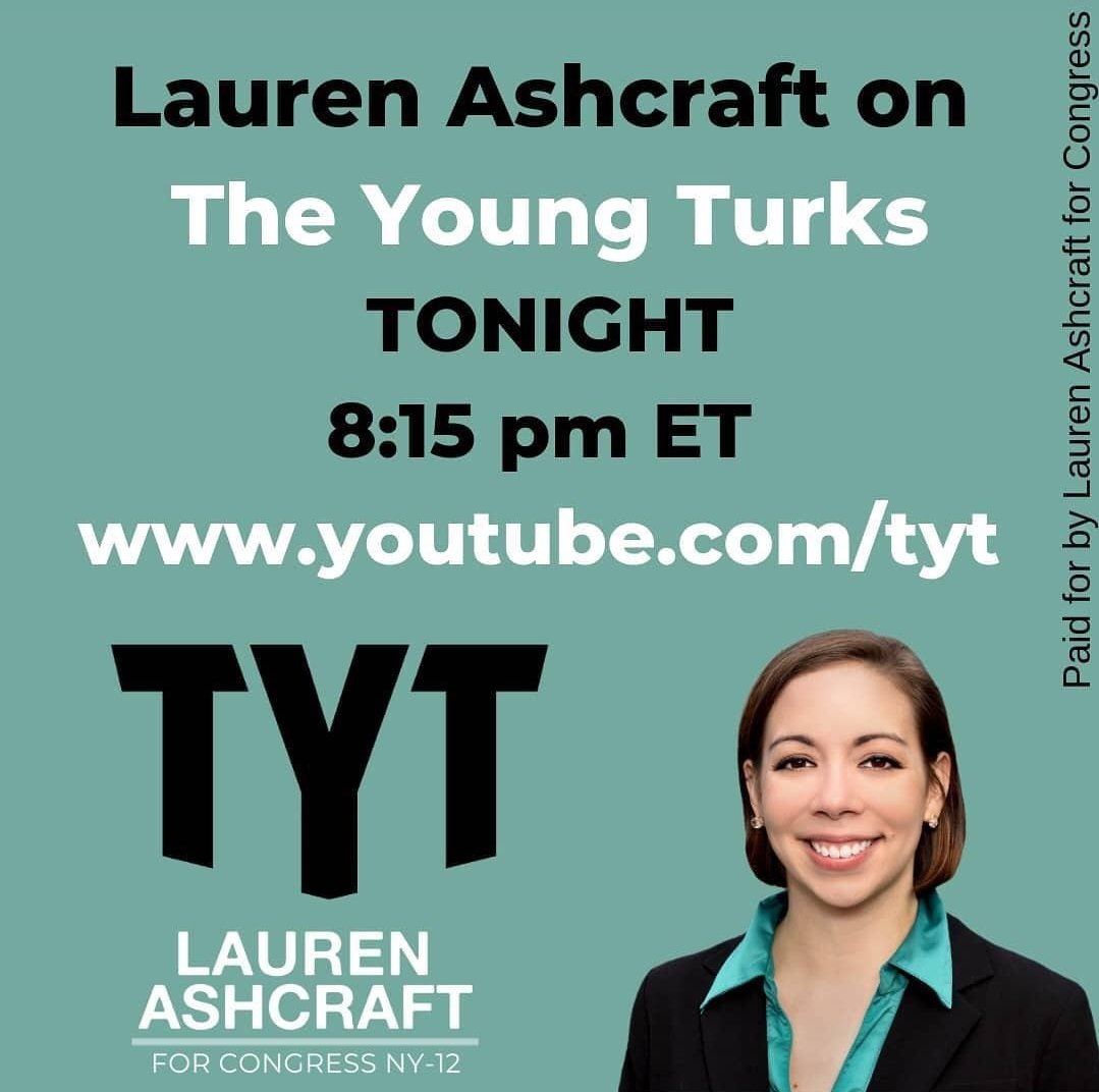 pattiforpeace's tweet photo. @TYT @TheYoungTurks
Tonight.
Lauren Ashcraft will be introduced @VoteAshcraft
#TYTLive
#NY12 #Brooklyn #Greenpoint #Astoria #Queens #Progressives
#AshcraftForCongress https://t.co/OGXWADTRUp