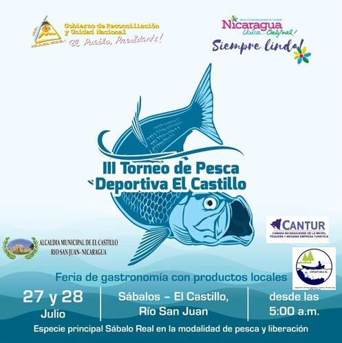 Montecristo1221's tweet photo. ¿Te gusta la pesca,…?

 El Castillo de Rio San Juan de Nicaragua te invita a su  “ III Torneo de Pesca Deportiva”, este 27 y 28 de Julio, … ¡ Ya !

Ven a probar un buen pique, y con suerte  liberar tu Sábado Real, un sueño a nivel mundial, o saca tus robalos para la cena. https://t.co/NxHw5U8B5T