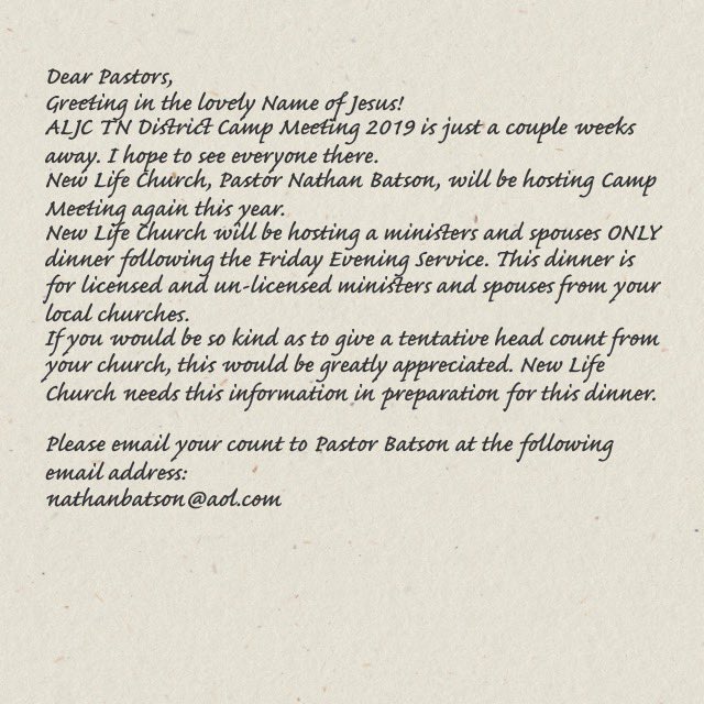 tnaljc's tweet photo. Attention Tennessee District Ministers: https://t.co/in6ZOMuWYB