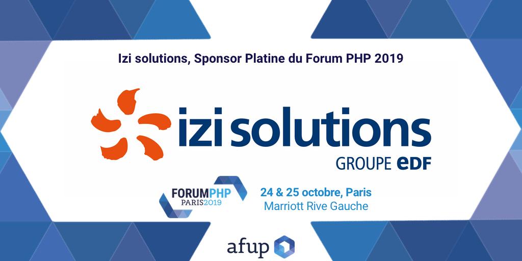 afup's tweet photo. OH OUI! @IZIbyEDF nous fait la joie d'être le sponsor PLATINE du Forum PHP 2019 et offrira un beau totebag à tous les membres de notre audience. Merci de votre soutien, nous avons hâte de vous accueillir !
🏆Izi Solutions, sponsor Platine du #ForumPHP 2019 - 24/25 octobre, Paris. https://t.co/Cht22VD4oZ