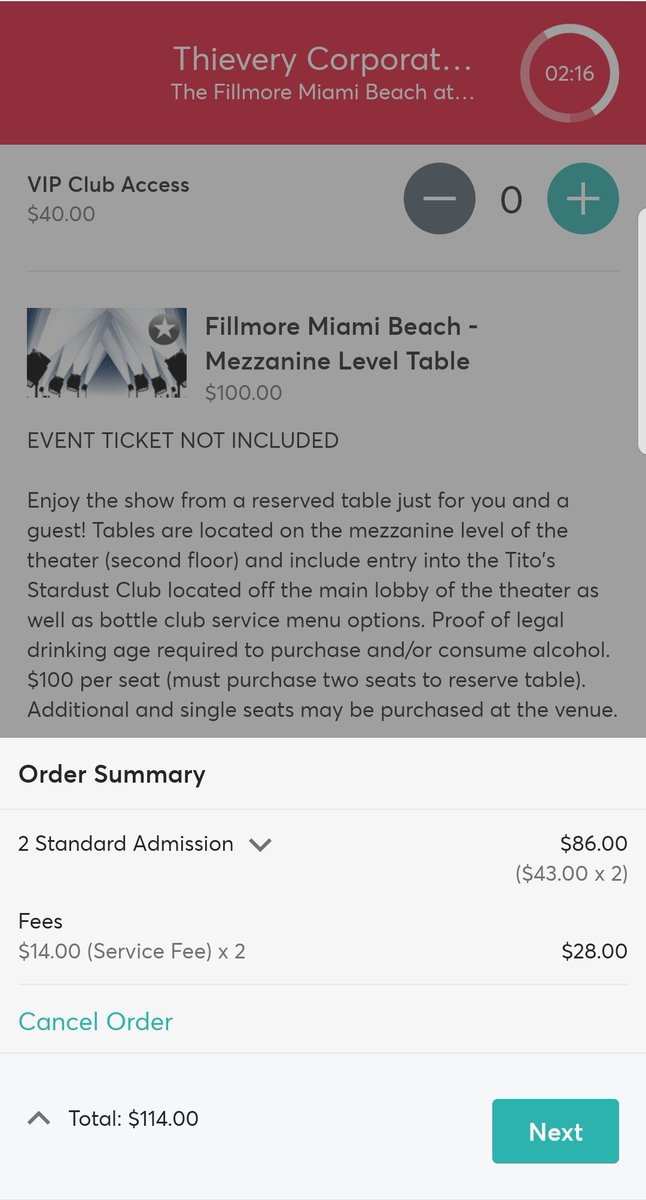 SocialMedia305's tweet image. +28 per to.. buy a ticket? 

So I'm @LiveNation's whore. 

Not a @ThieveryCorpDC fan. 

#EventTicket &amp;gt; #NotIncluded!