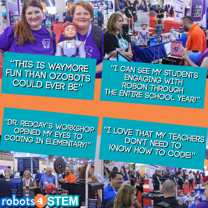 HighwireRichard's tweet photo. #ISTE2019 was a success! With over 16000 total attendees, we want to thank everyone who was able to come out and visit us at our booth, hear our special speaker @redcayresources, and see a demo of our robots in action! Hope to see you again next year!

#Robots4STEM #STEM #edtech https://t.co/E6OBkcFCqB