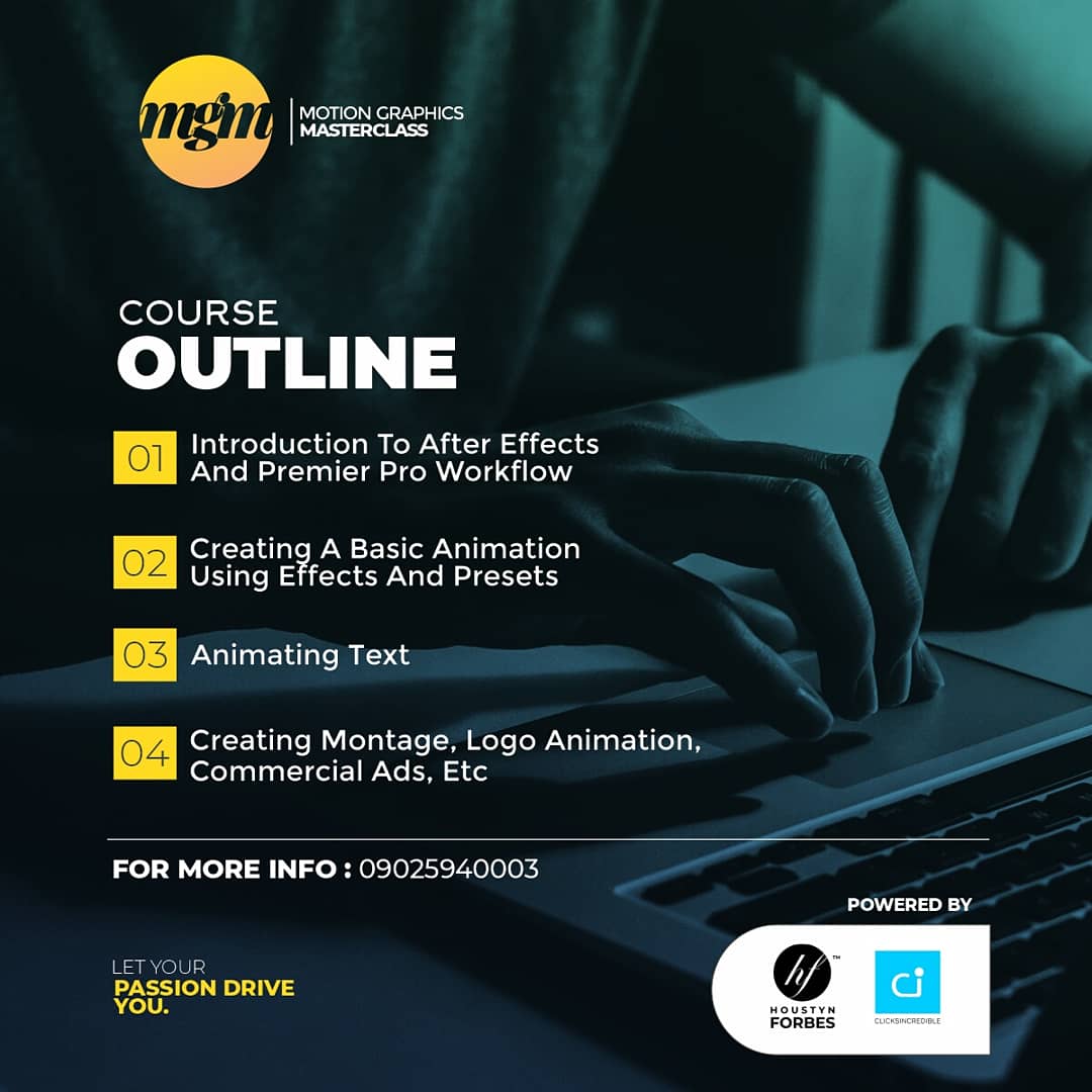 houstynforbes's tweet photo. Are you a graphics designer, video editor etc?Would you like to learn and earn more? Then here's your chance to become a representative for your location in the upcoming Motion Graphics Masterclass Training holding in different cities and enjoy these benefits. https://t.co/9cRtWgPDo5