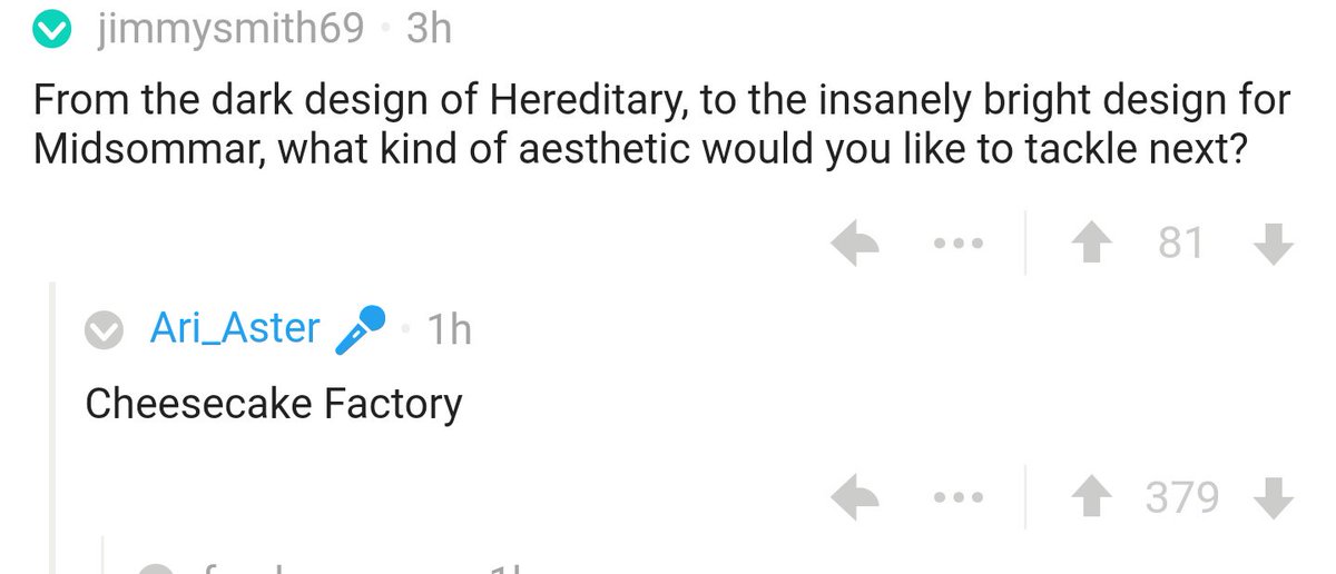 ari aster's AMA is great but this answer haunts me