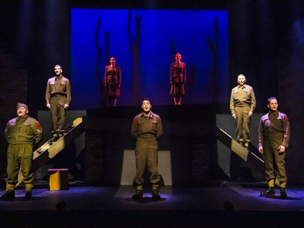 ColleyPeter's tweet photo. "You'll Get Used To It - The War Show" is in its final week at the Huron Country Playhouse with a very talented cast of singers and actors.  Happy to say tickets have been selling well, so get yours today! https://t.co/2k35MRj1mB