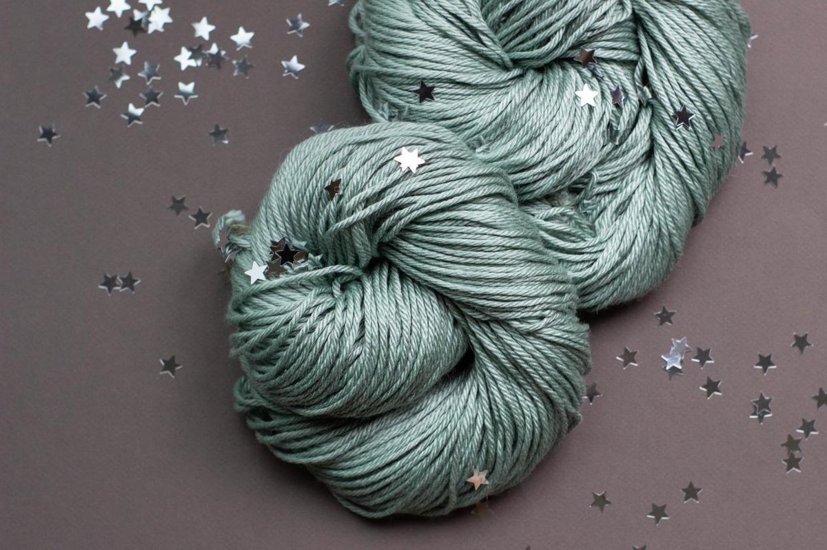 Flying Trapeze is the chill out color vibe for July's KnitCrate Membership. This colorway is a soft sage of 150 yards worth of Knitologie's Glowing Worsted #yarn.