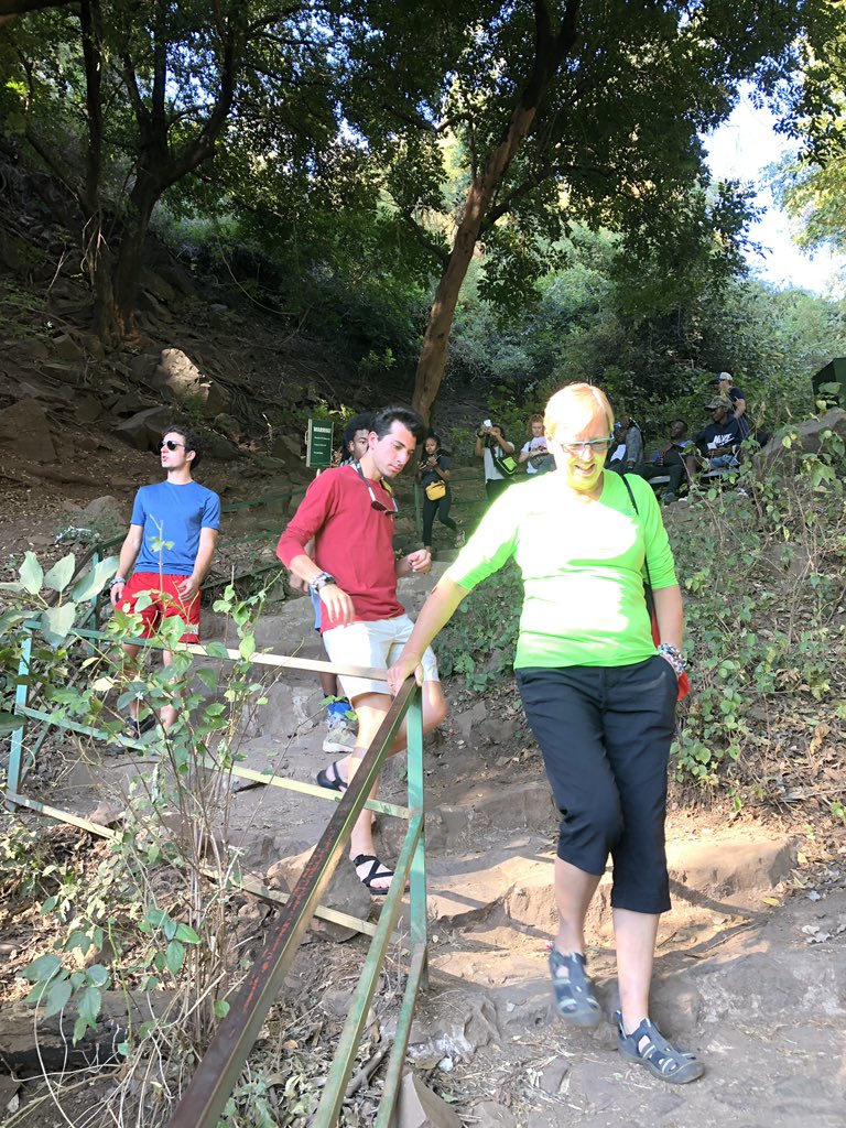 DavidAaronRoth's tweet photo. Our delegation spent the last two days exploring the entirety of Victoria Falls in Zambia and Zimbabwe! Here’s a few photos of our group at the Boiling Pot. Botswana tomorrow! @WoodwardAcademy #wazambia #woodwardway #waserves https://t.co/CIevpa4YLY