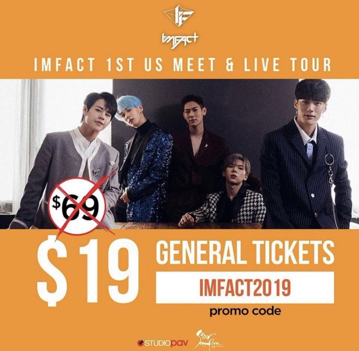 studio_pav's tweet photo. IFs 💙 If you missed out on the opportunity to save on $19 Promo General Tickets, now is your chance!

Head over to 🔗https://t.co/xIwgJko1F0 right now and use code IMFACT2019 to buy your $19 General Ticket to see IMFACT live during their first US Tour! https://t.co/qITNyX7o18