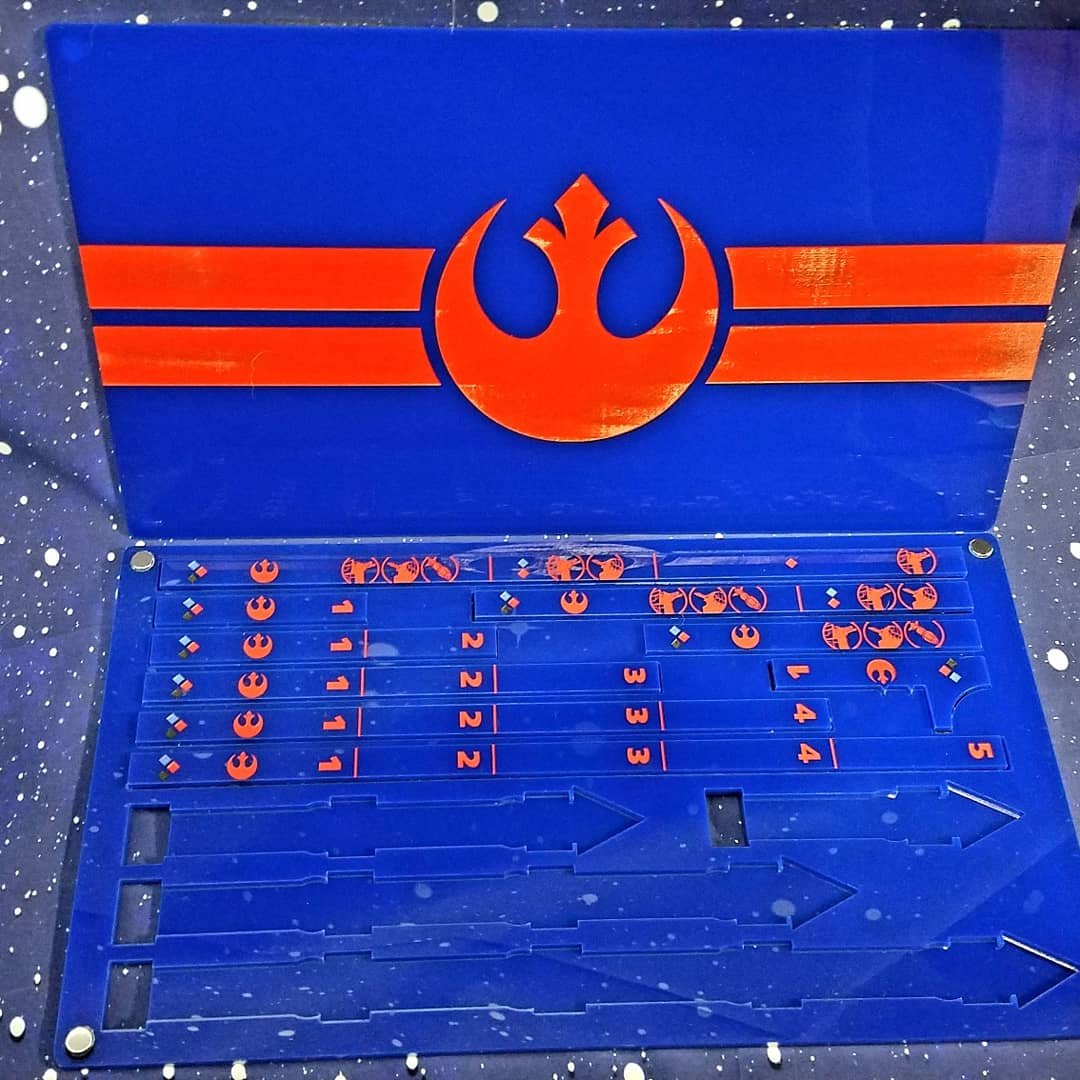 TheAdmiralTater's tweet photo. New #Aramda product drop coming tomorrow. #StarWarsArmada Acrylic Deployment zone markers with some faction personalization. Stay tuned for some pics later. Also, enter the July giveaway for a ruler set and damage deck holder! Follow, like and comment! https://t.co/KI5IYVyqr3 https://t.co/6mlc3TdP0T