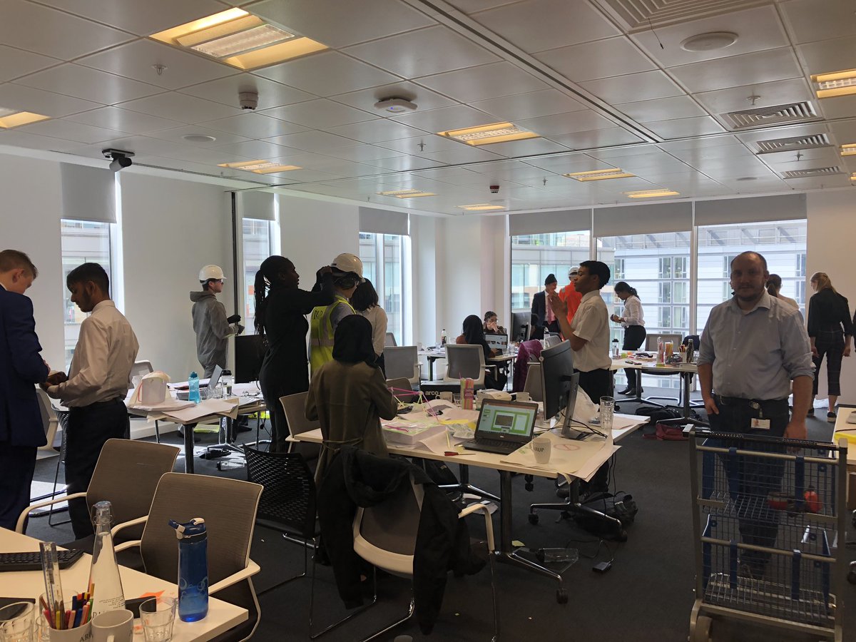 AimeeSTaylor98's tweet photo. #EngineeringAwarenessWeek Manchester Office students enjoyed dressing up in PPE and the marketing task today, as well as SoundLab and VR experiences! Looking forward to their festival plan presentations tomorrow afternoon and will be sad to see them go :( @ArupUKIMEA https://t.co/8Eng18LZKD
