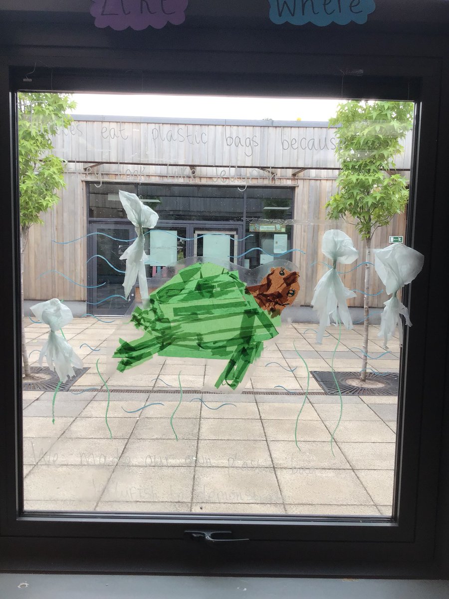 Year4tLTPA22's tweet photo. Turtles often mistake plastic bags for jellyfish and that is why they eat them! We have created our own plastic bag jellyfish to demonstrate: https://t.co/o8kulSDW5k