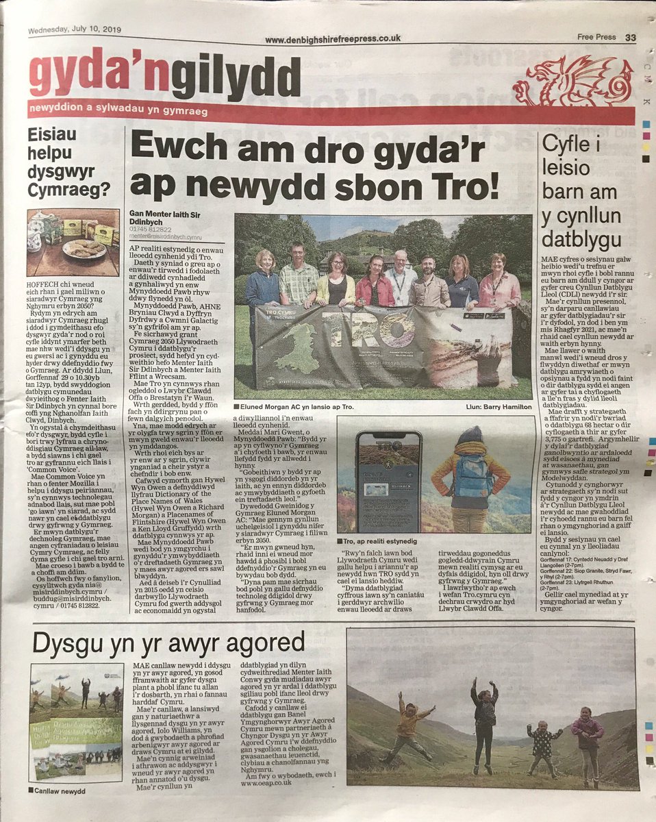 Menter Iaith Sir Ddinbych 🏴 (@midinbych) on Twitter photo Ap <a href="/TroCymru/">tro 🏴</a> yn cael prif sylw’r wythnos hon ar dudalen #Cymraeg <a href="/DenbighshireFP/">Denbighshire Free Press</a> / New #AR app for northern section of <a href="/OffasDykePath/">Offa's Dyke Path National Trail</a> headlining this week’s #Welsh page. More >>> tro.cymru #Cymraeg2050 Ap <a href="/TroCymru/">tro 🏴</a> yn cael prif sylw’r wythnos hon ar dudalen #Cymraeg <a href="/DenbighshireFP/">Denbighshire Free Press</a> / New #AR app for northern section of <a href="/OffasDykePath/">Offa's Dyke Path National Trail</a> headlining this week’s #Welsh page. More >>> tro.cymru #Cymraeg2050